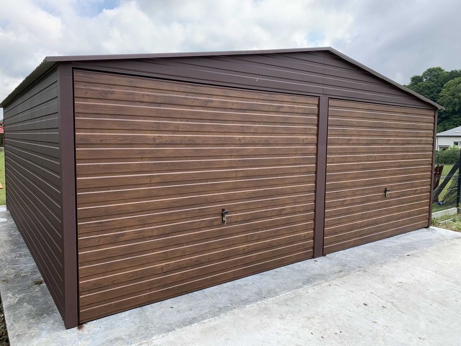 Garaże 6x5.80 złoty dąb, orzech, profil zamknięty