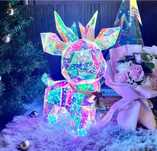 Renifer jelonek led lampka dzieci holograficzny