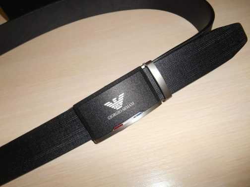 Emporio Armani Męski pasek firmowy, skóra naturalna 215
