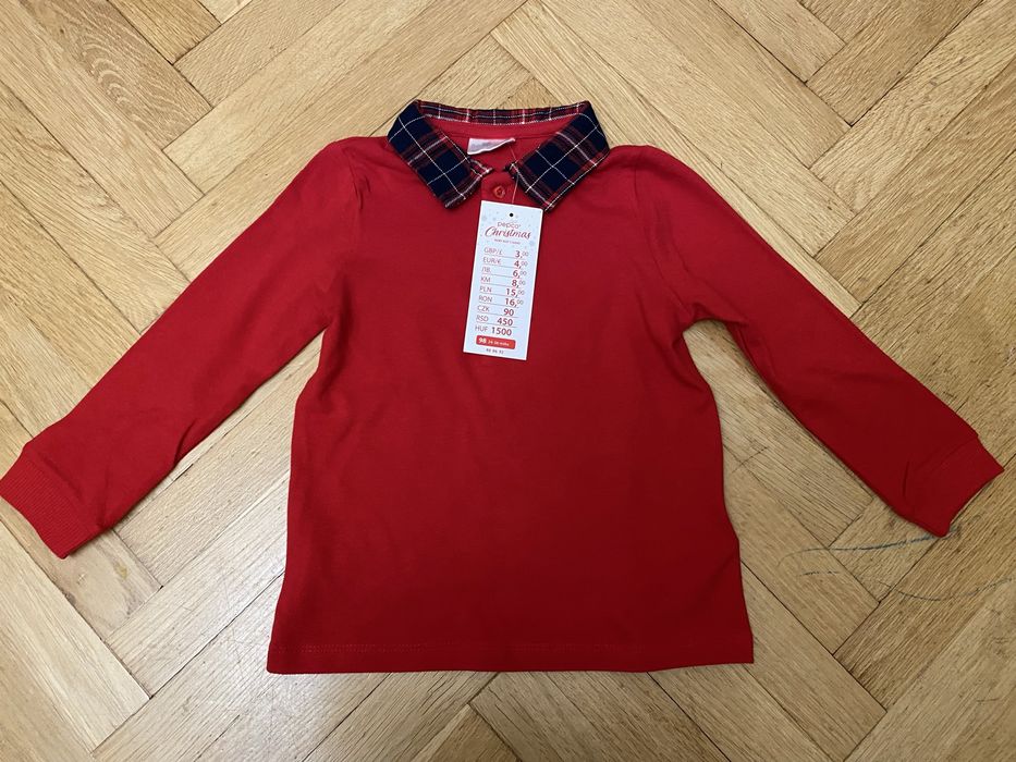 świąteczna bluzka dla chłopca 98 / czerwona bluzka