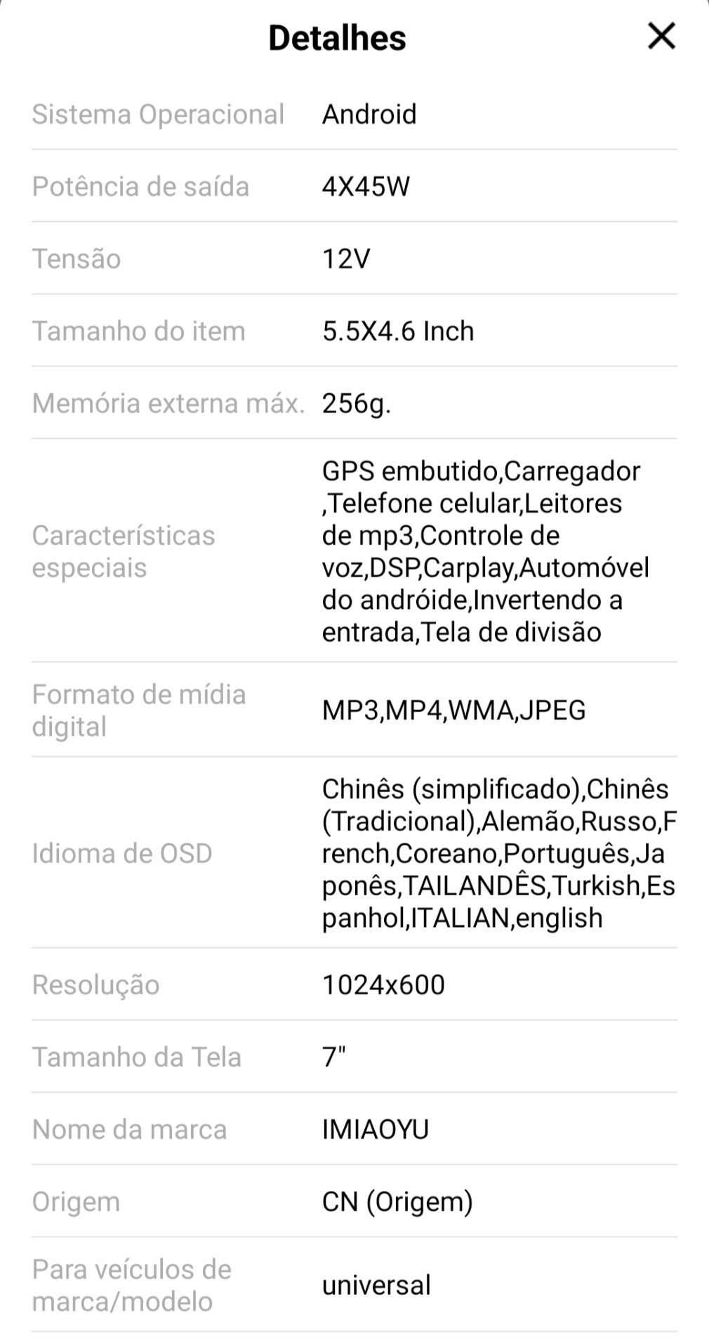Autoradio 1DIN com ecrã 7 polgadas (Novo) ver imagens