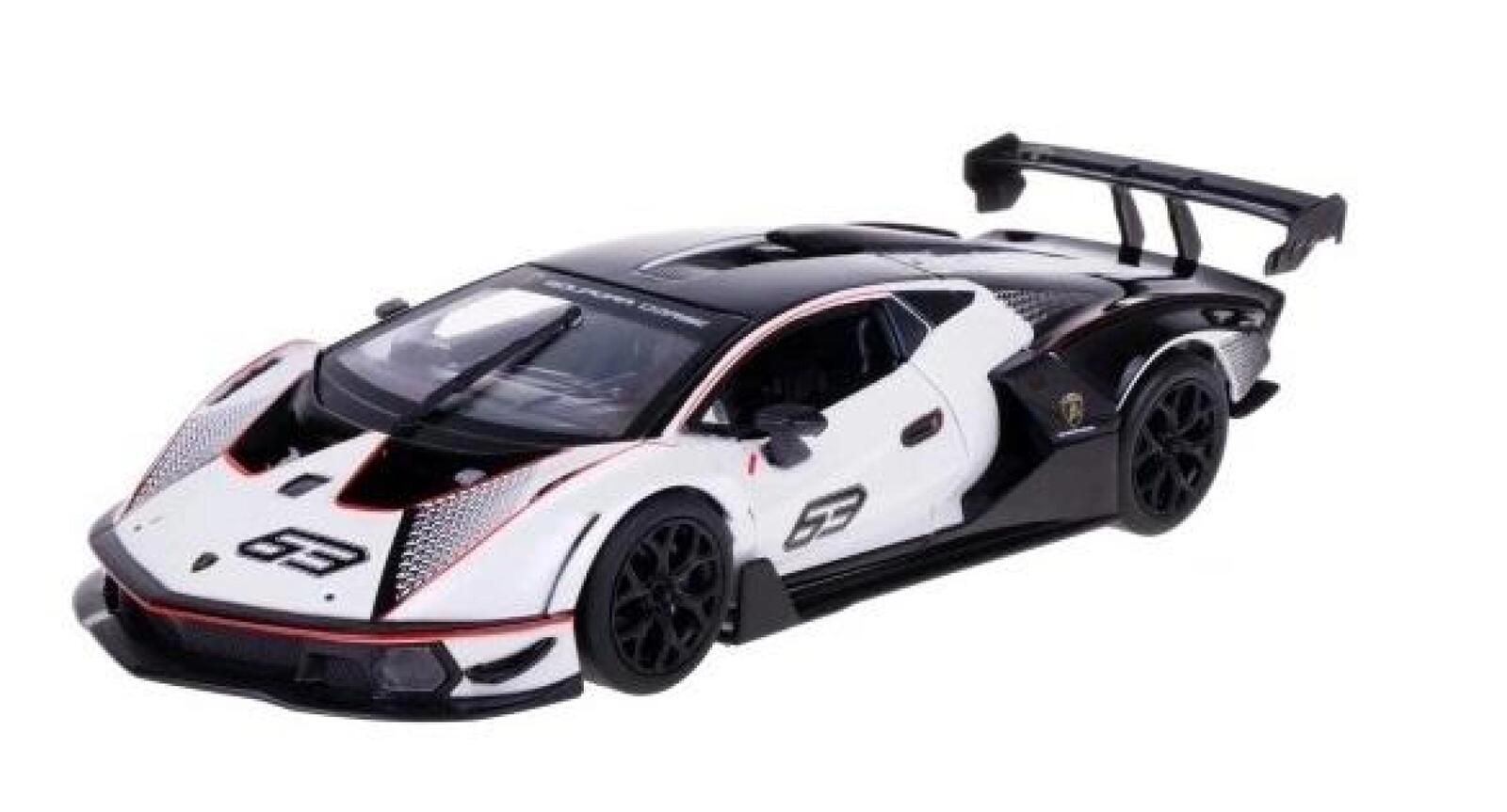 Lamborghini Essenza SCV12 white-black 1:24 BBURAGO pudełko,126x250 mm