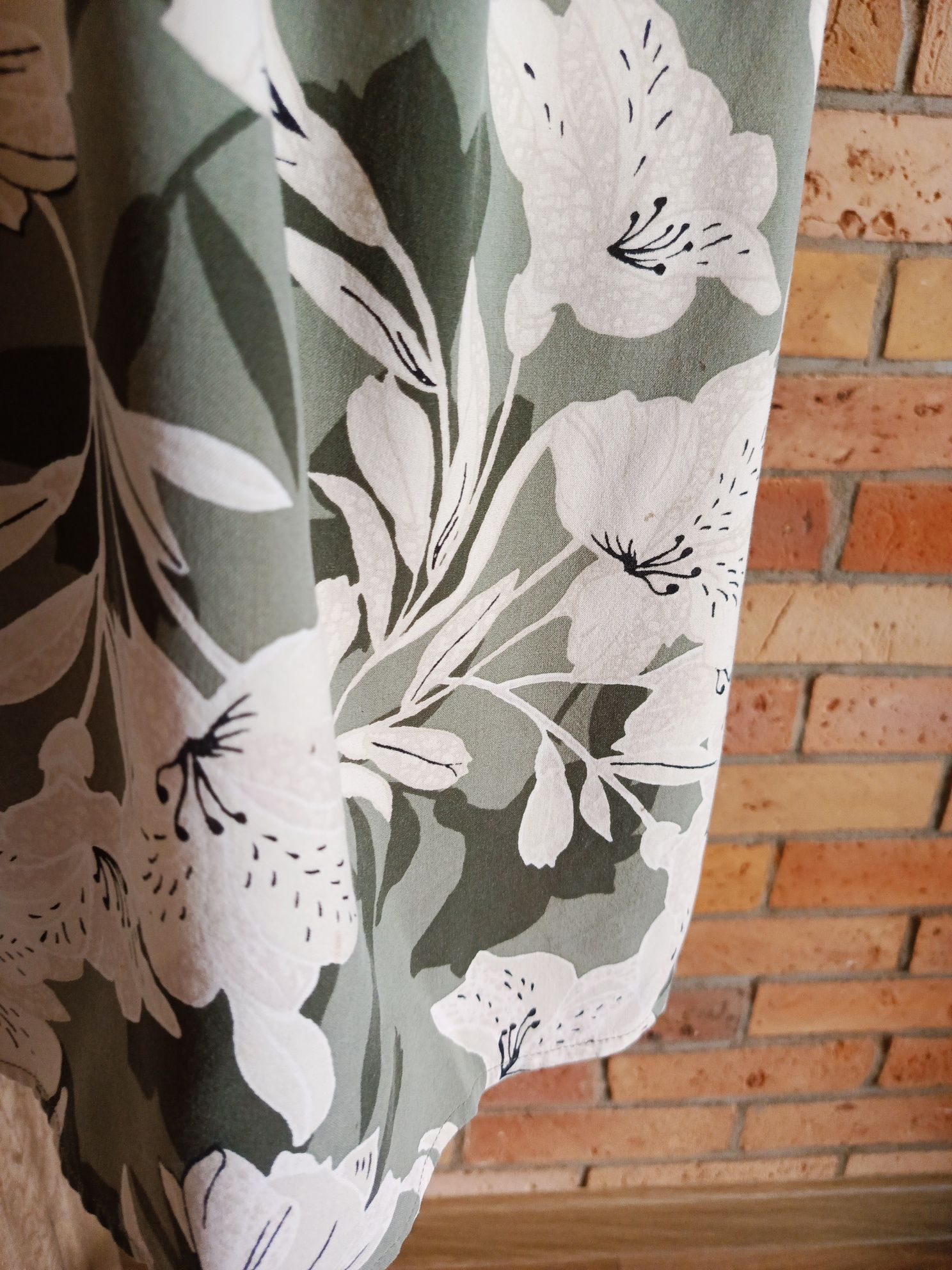 sukienka oliwkowa boho w kwiaty Principles 44 100% wiskoza