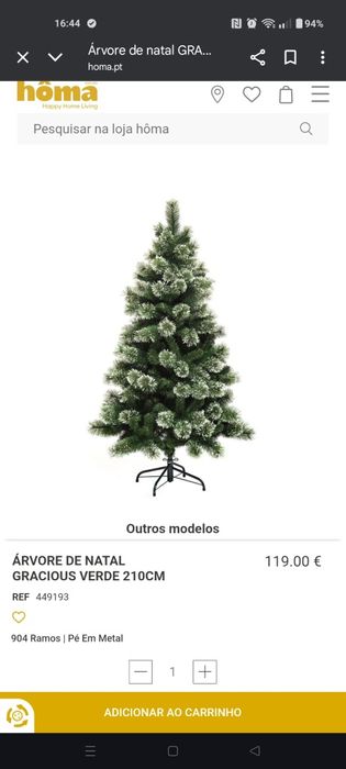 Árvore de natal usada uma vez 2,10 metros