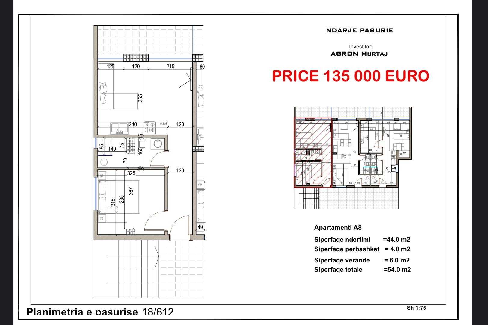 Apartament Saranda 54 m2 "Diamond" w Albanii