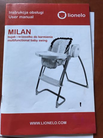 Krzesełko do karmienia bujak Lionelo Milan
