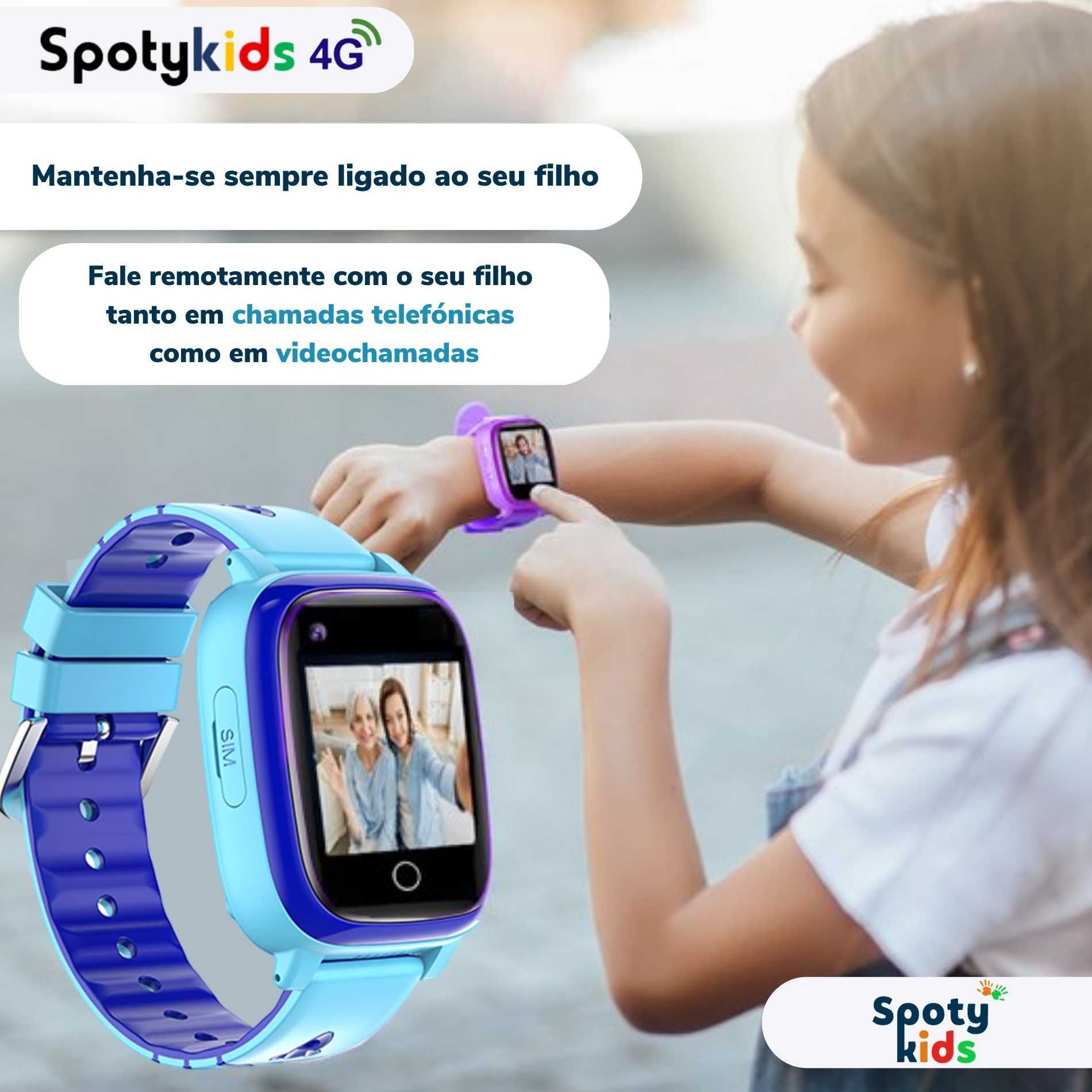 Relógio de crianças Smartwatch Spotykids 4G GPS, Videochamada e Jogos