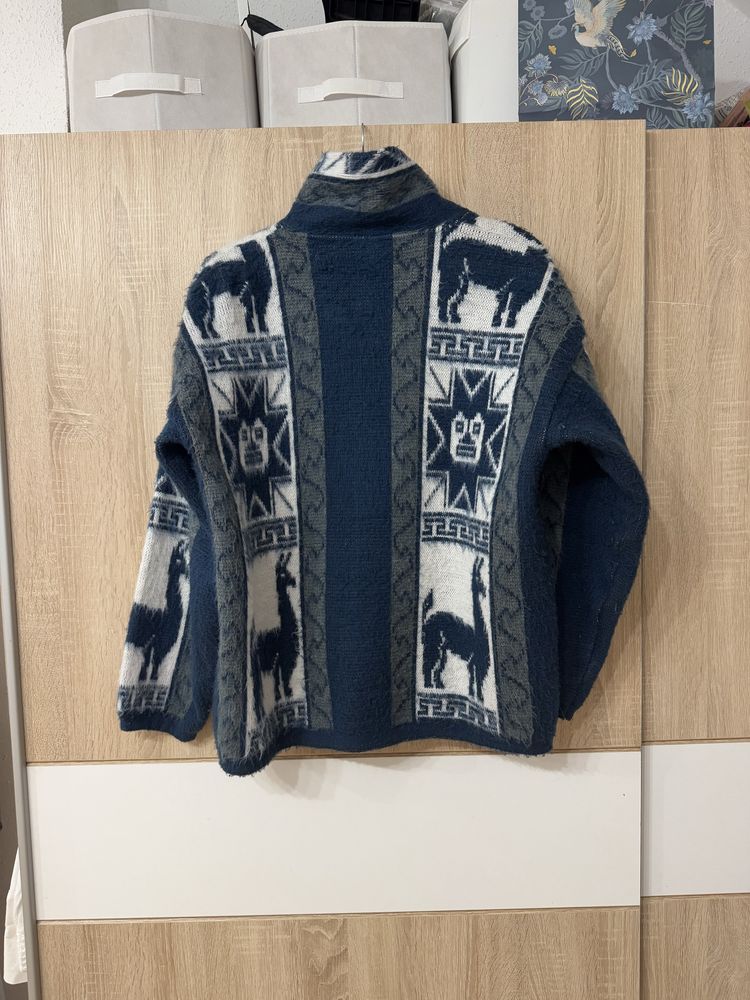 Sweter Ruminahui M wełna alpaka vintage Peru