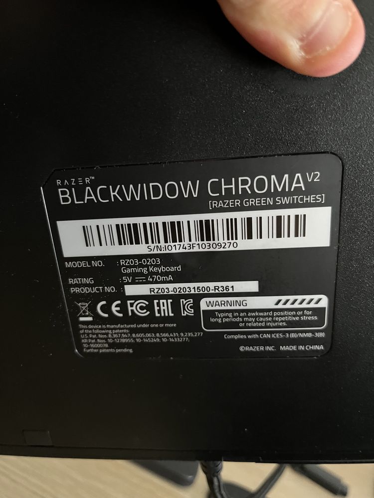 Vendo Razer Blackwidow Chroma V2