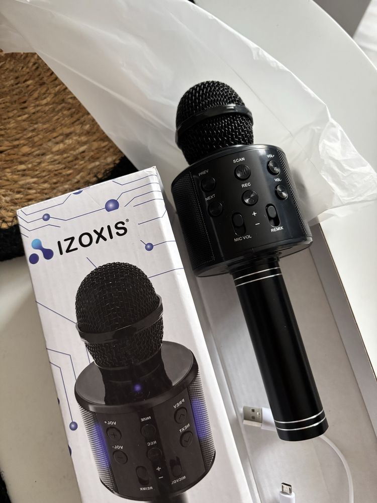 Mikrofon karaoke Izoxis Czarny Bluetooth, Głośnik