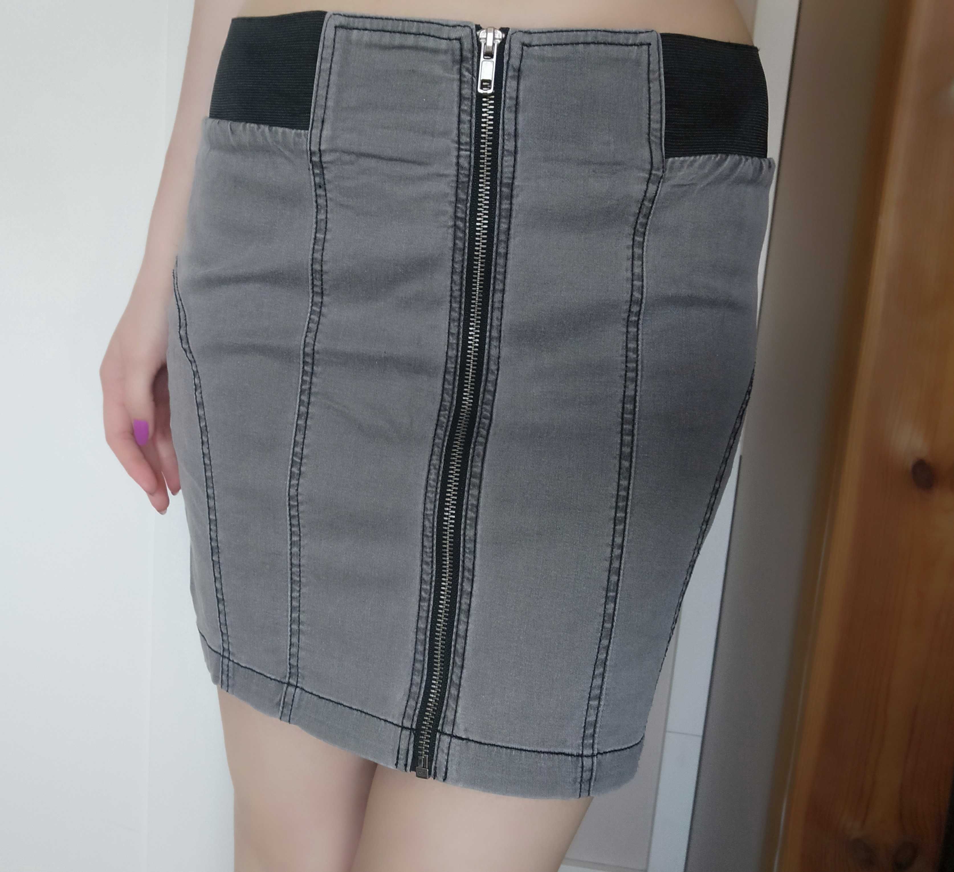 Spódniczka Chillin szary jeans rozmiar S
