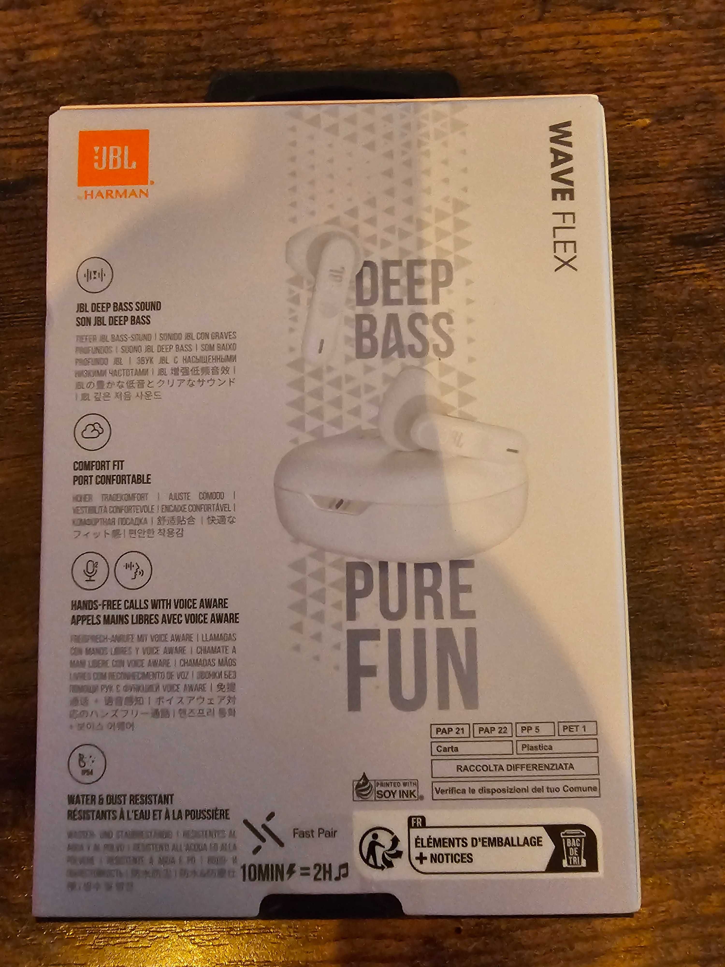 JBL Wave Flex Białe
Słuchawki Douszne, Bezprzewodowe JBL.