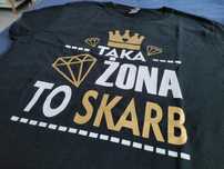 Koszulka z nadrukiem "taka żona to skarb"