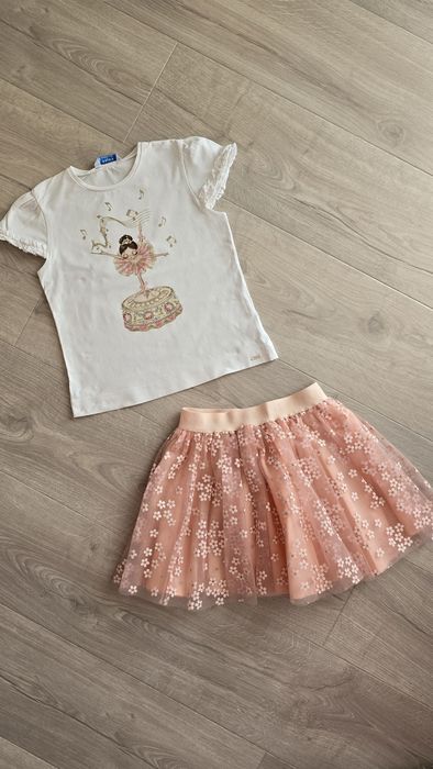 Mayoral komplet bluzka 128 cm spodniczka 122 cm