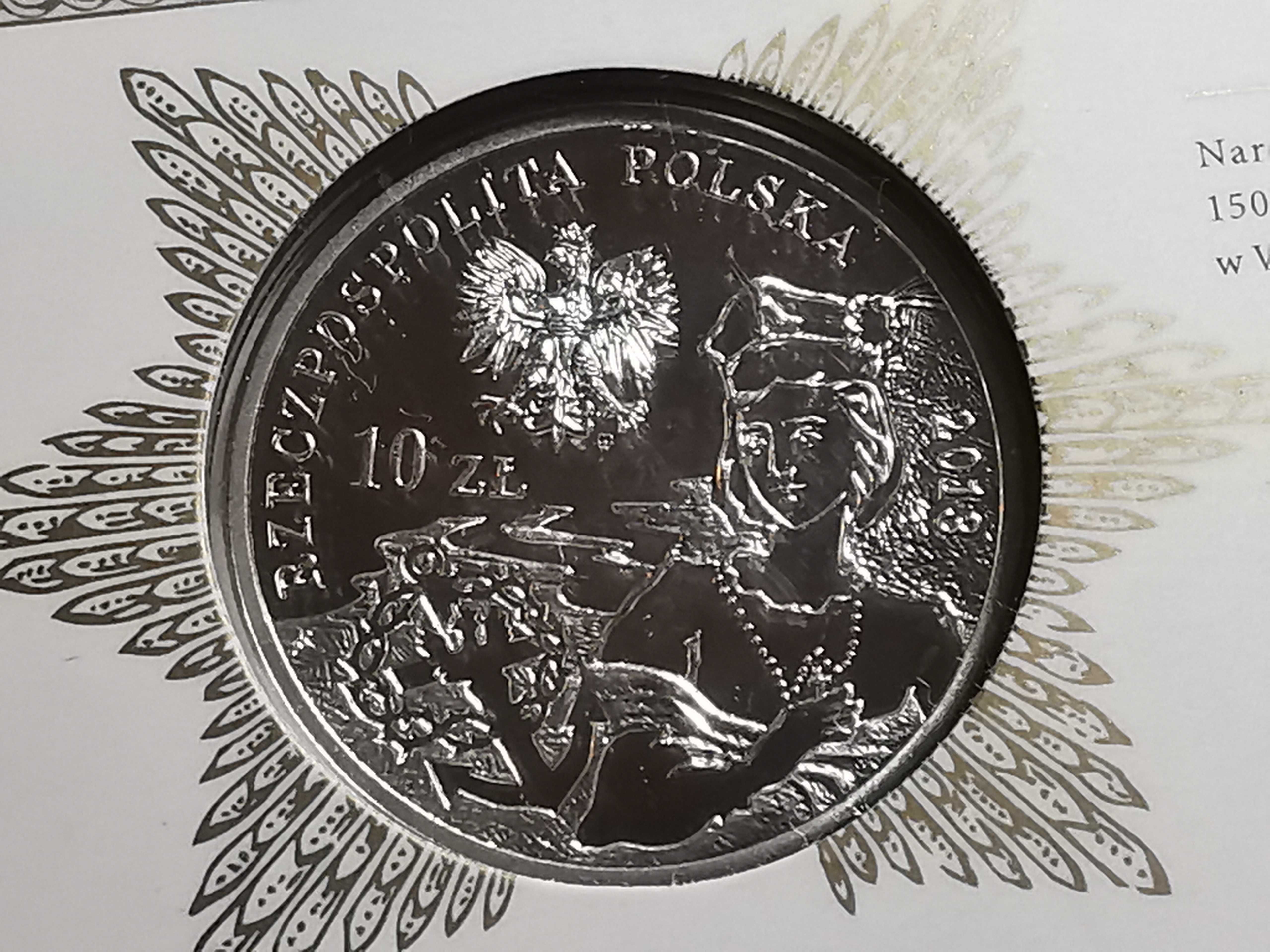 Moneta 150 Rocznica Powstania Styczniowego, Blister - Lustrzanka 10zł