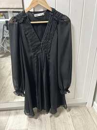 Сукня Zara міні чорна в білий горох