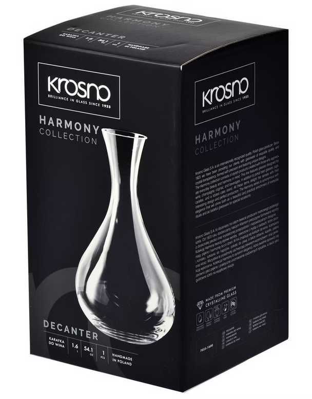 Ręcznie robiona karafka do wina Krosno Glass Harmony 1600 ml