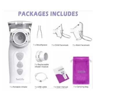 FEELLIFE Przenośny Inhalator AEROLNS-GVIII Dla Dzieci I Dorosłych USB