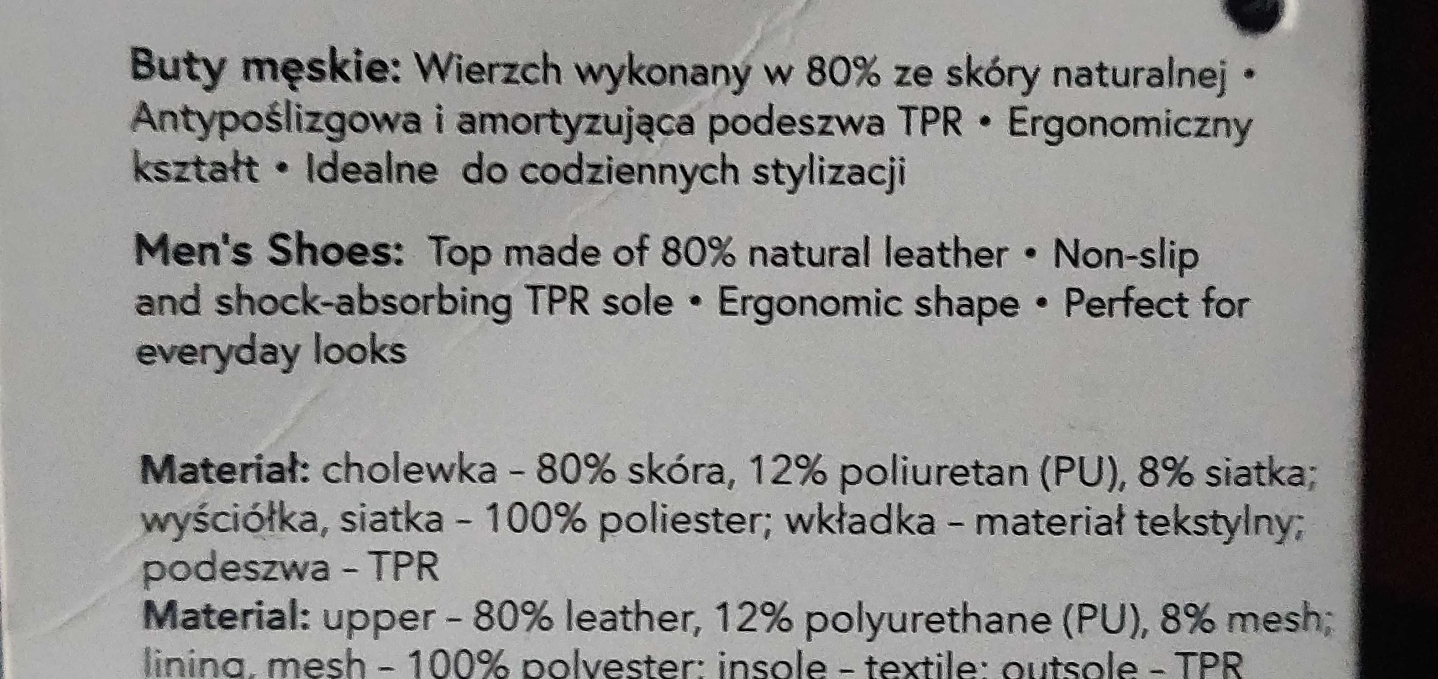 Nowe buty męskie SKÓRA r.42,43,44,45 +GRATISY - PROMOCJA !!!