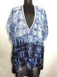 Tunika sukienka plażowa przed kolano niebieska Oversize 48 50 6XL