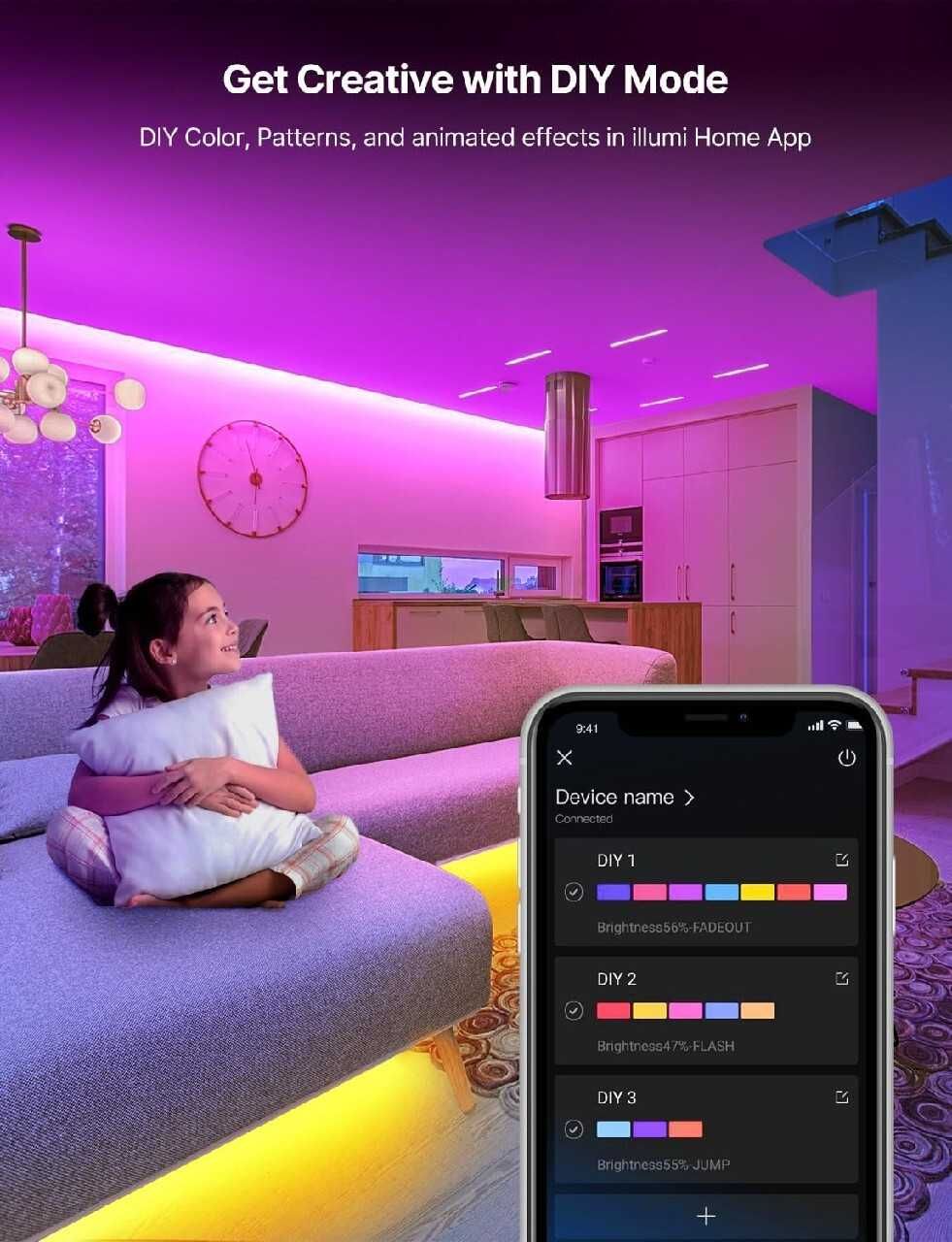 Taśma LED bluetooth Mexllex oświetlenie 5050 RGB pilot ledy nowa 10 m