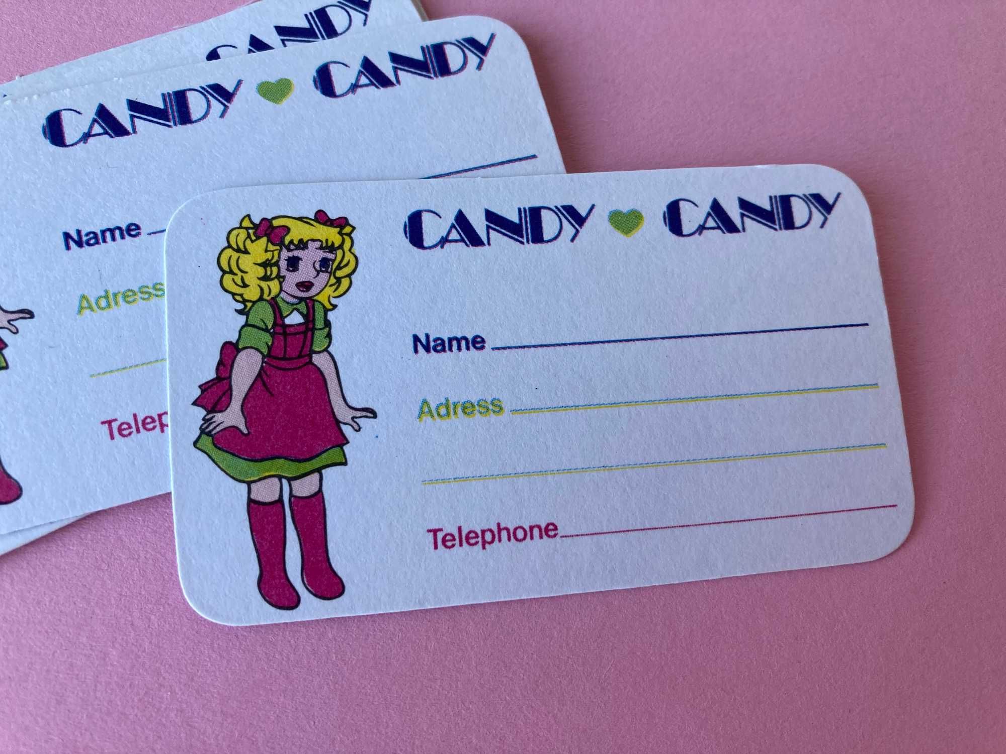 Lote de 6 Mini Cartões de Morada da Candy Candy Anos 80