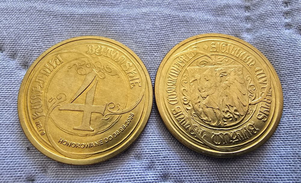 4 Kwartniki Bytomskie Herb 2008 Bytom dukat lokalny z woreczka