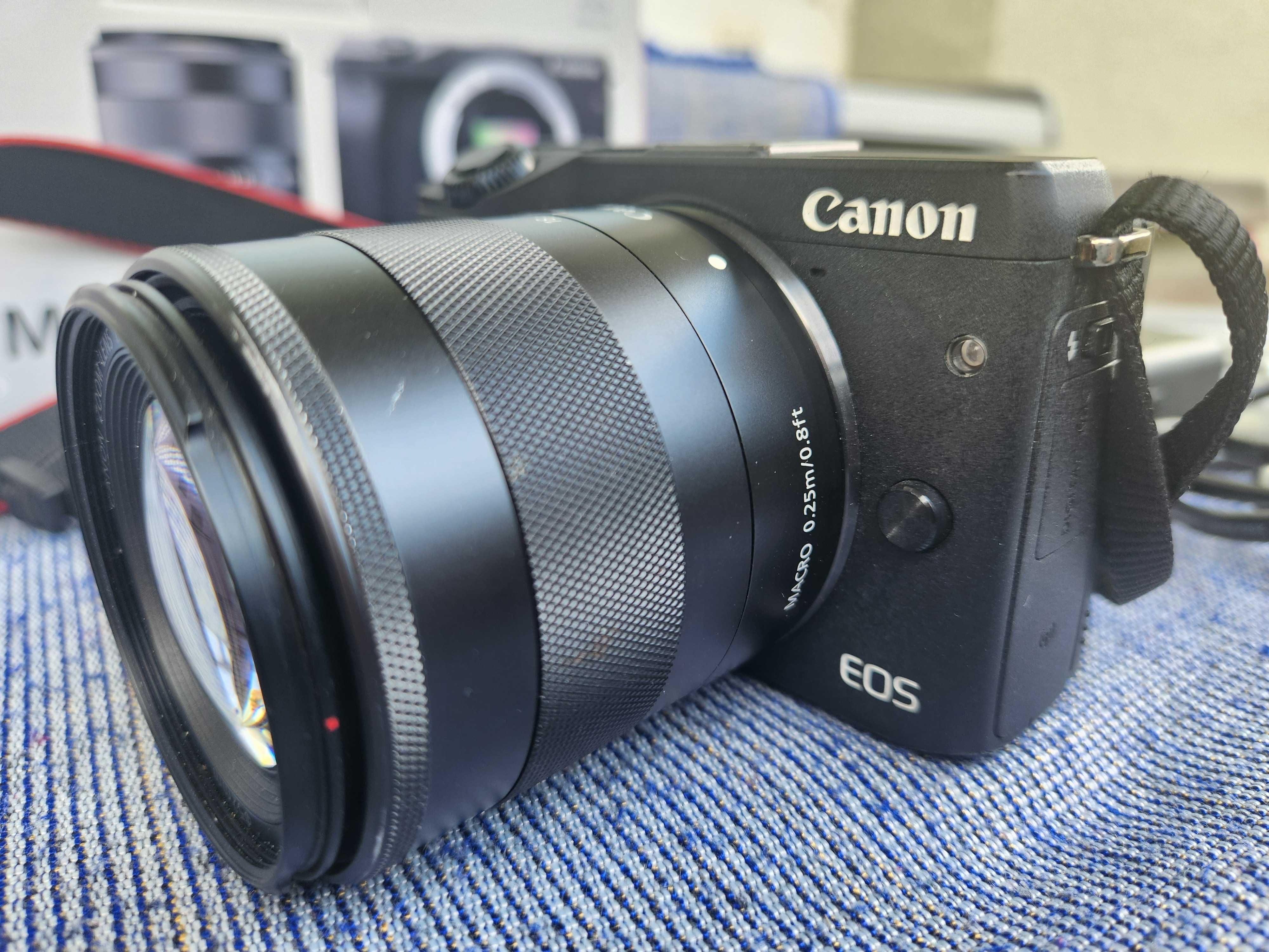 Canon EOS M3 + obiektyw 18-55mm IS STM, stan bardzo dobry, komplet