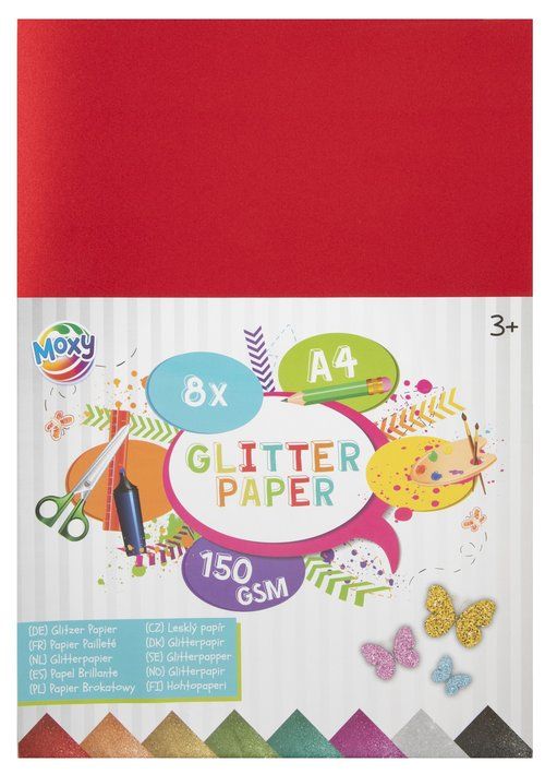 Papier Brokatowy A4, 8 Arkuszy