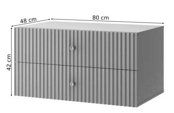 zz294 Szafka pod umywalkę Lore 80 cm, frezowany front, biala