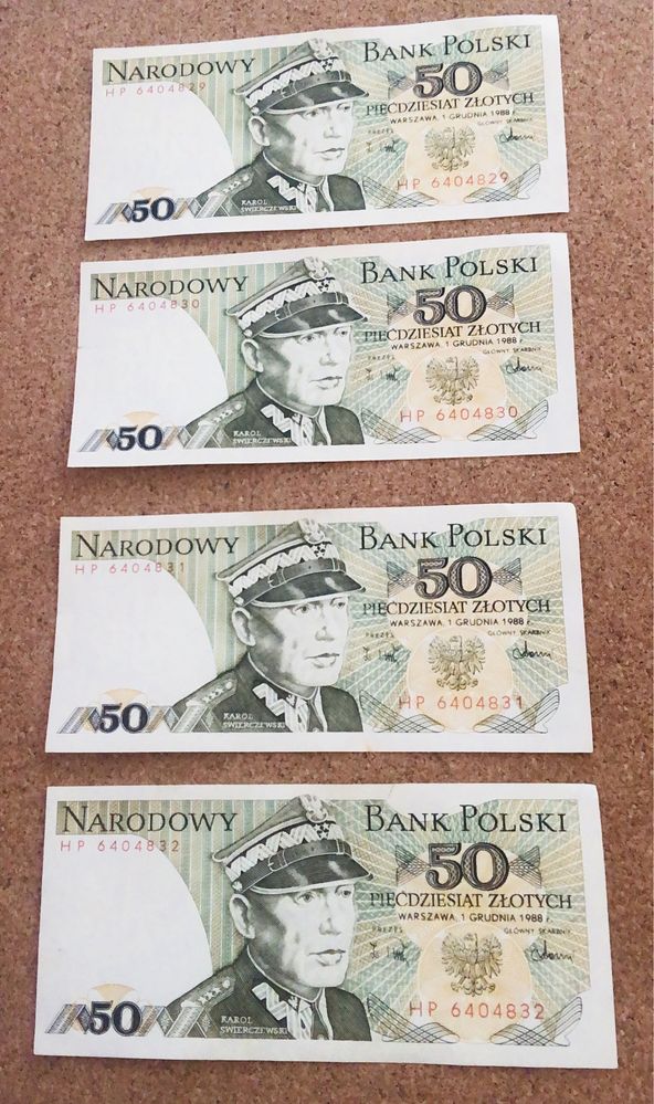 50 zł Karol Świerczewski 1988 numery kolejne