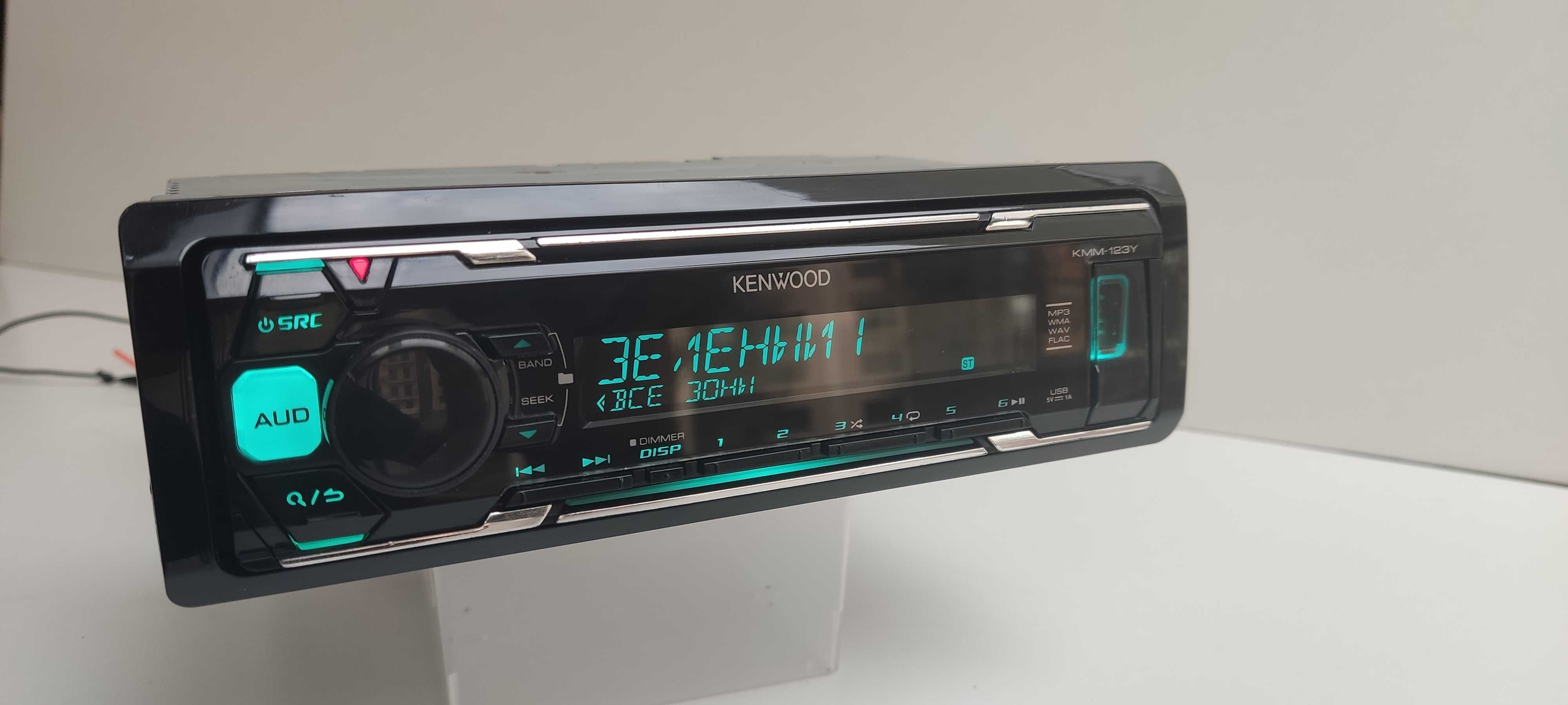 Автомагнитола Kenwood KMM-123Y с блюзузом 5,0