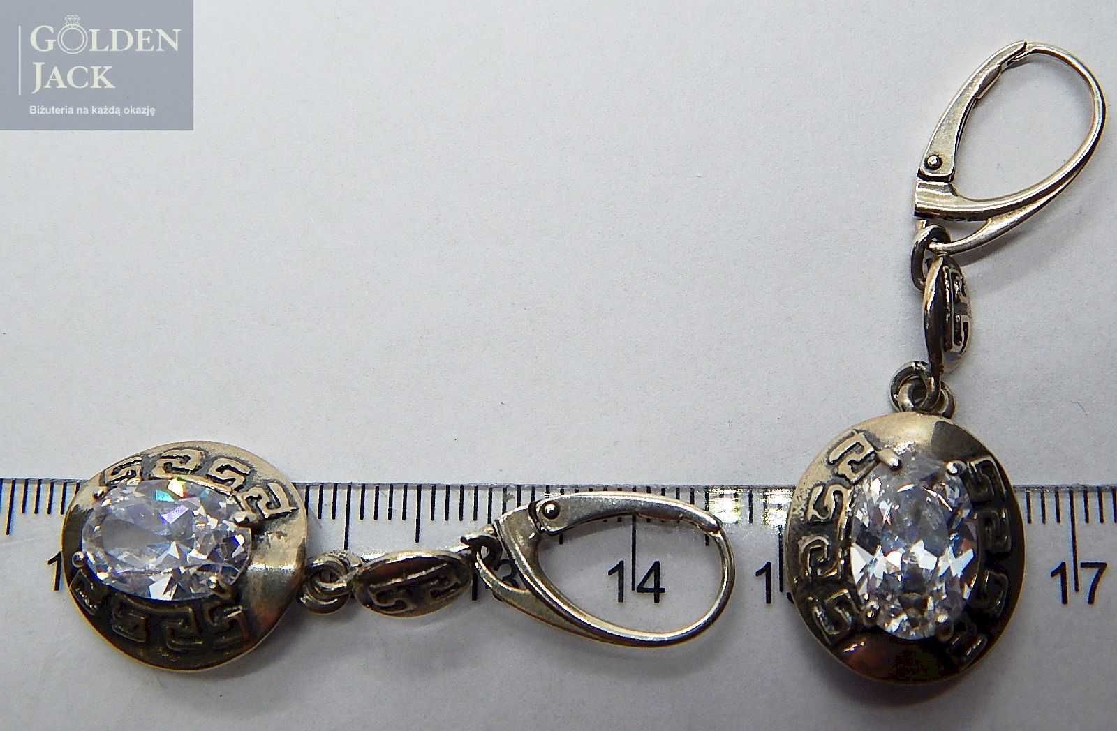 Srebrny komplet kolczyki + zawieszka cyrkonie srebro p. 925 waga 11,6g