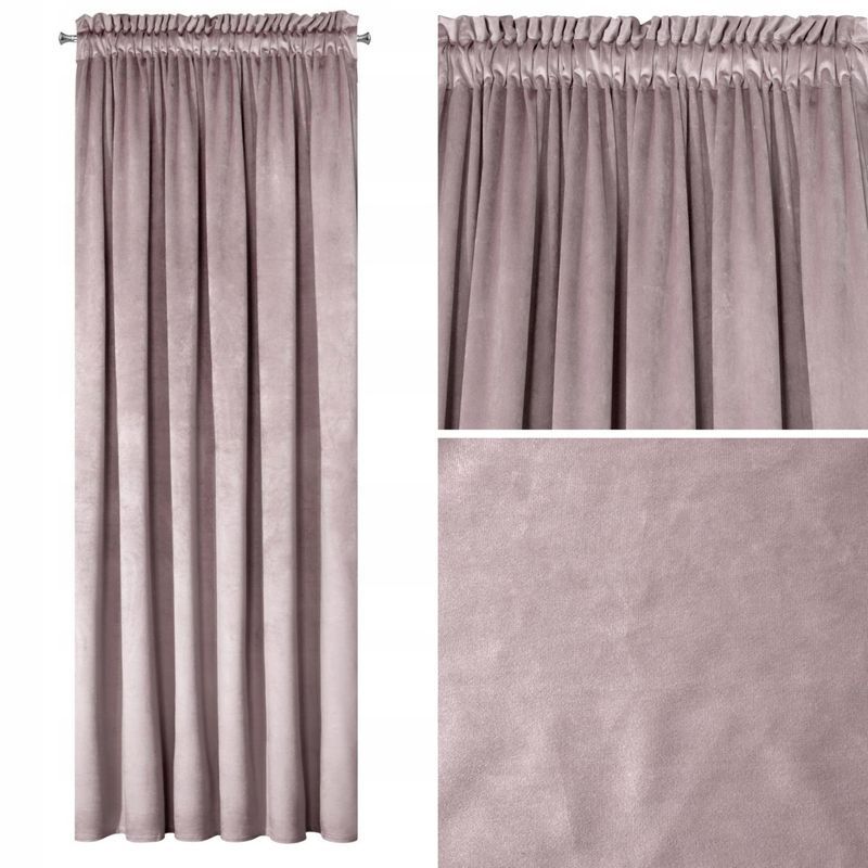 Zasłona 135x270 Dekoracyjna Velvet Rosa na Taśmie