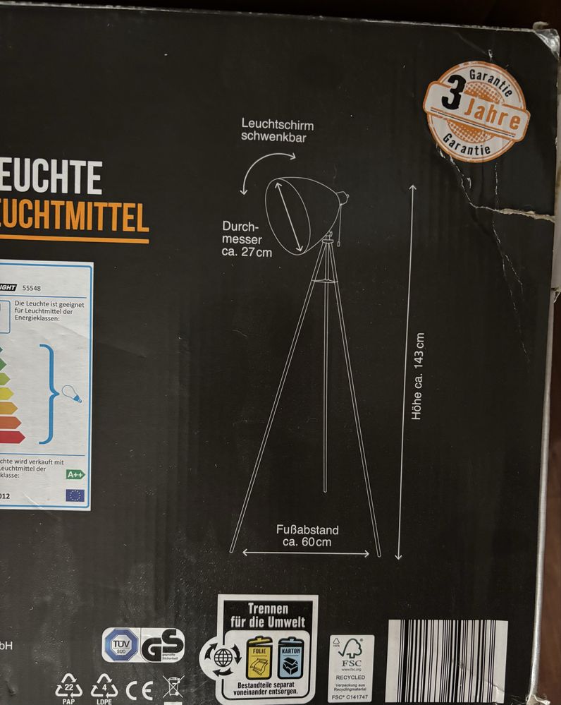 Lampa podlogowa stojaca