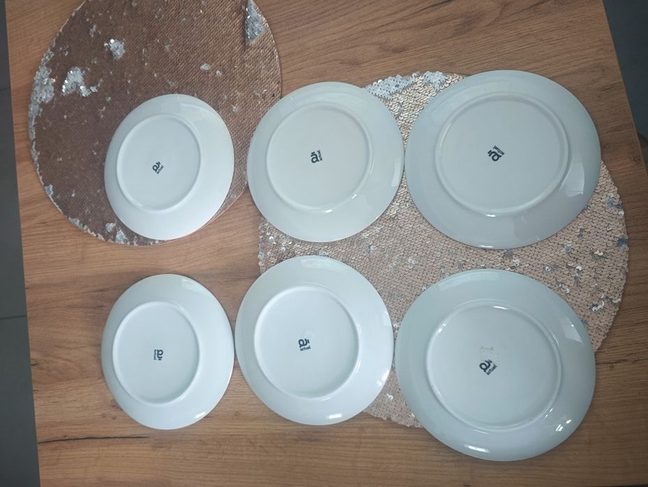 Talerze deserowe actuel szaro-białe 19 cm 6 szt