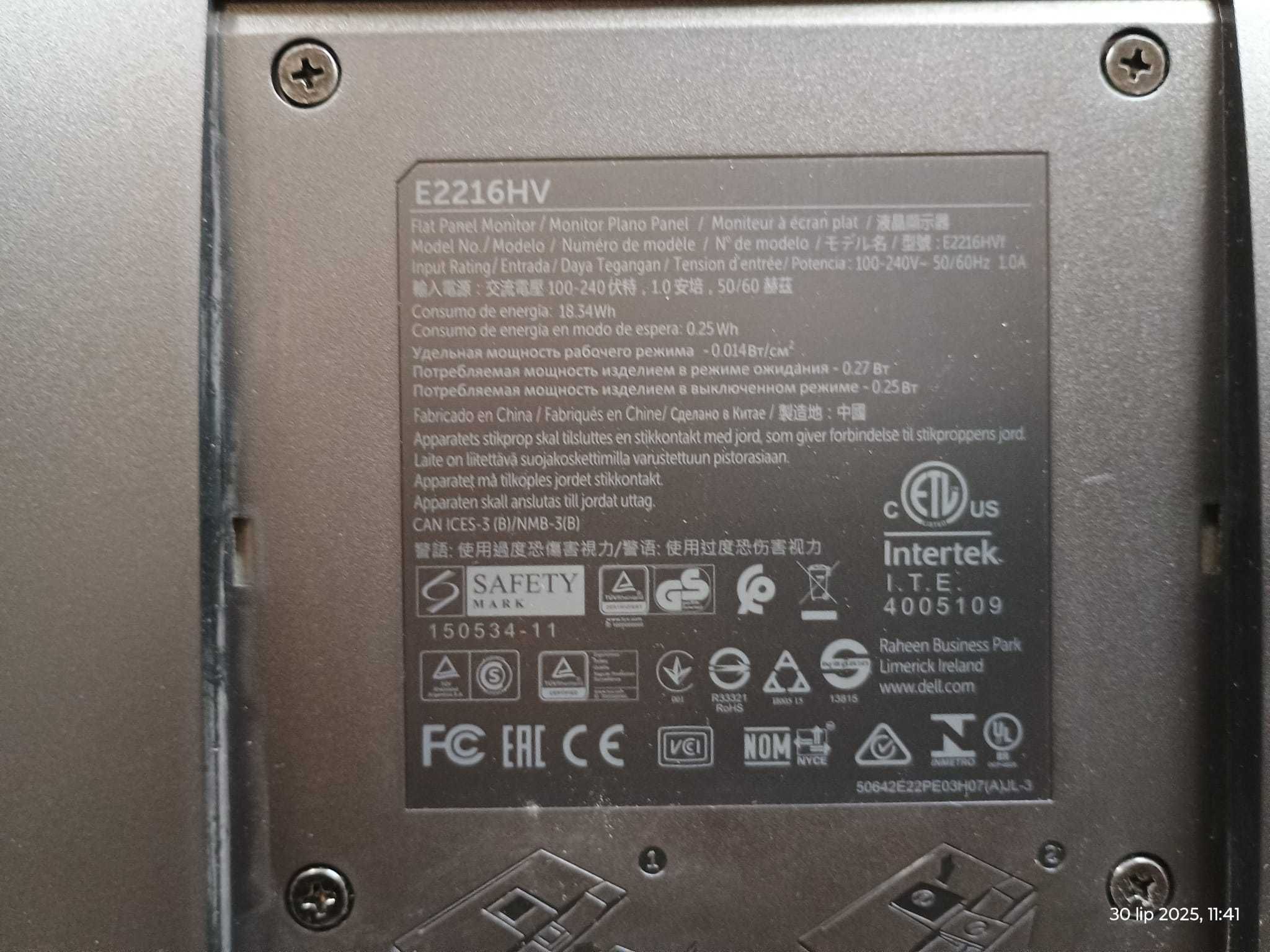 Monitor DELL E2216HV