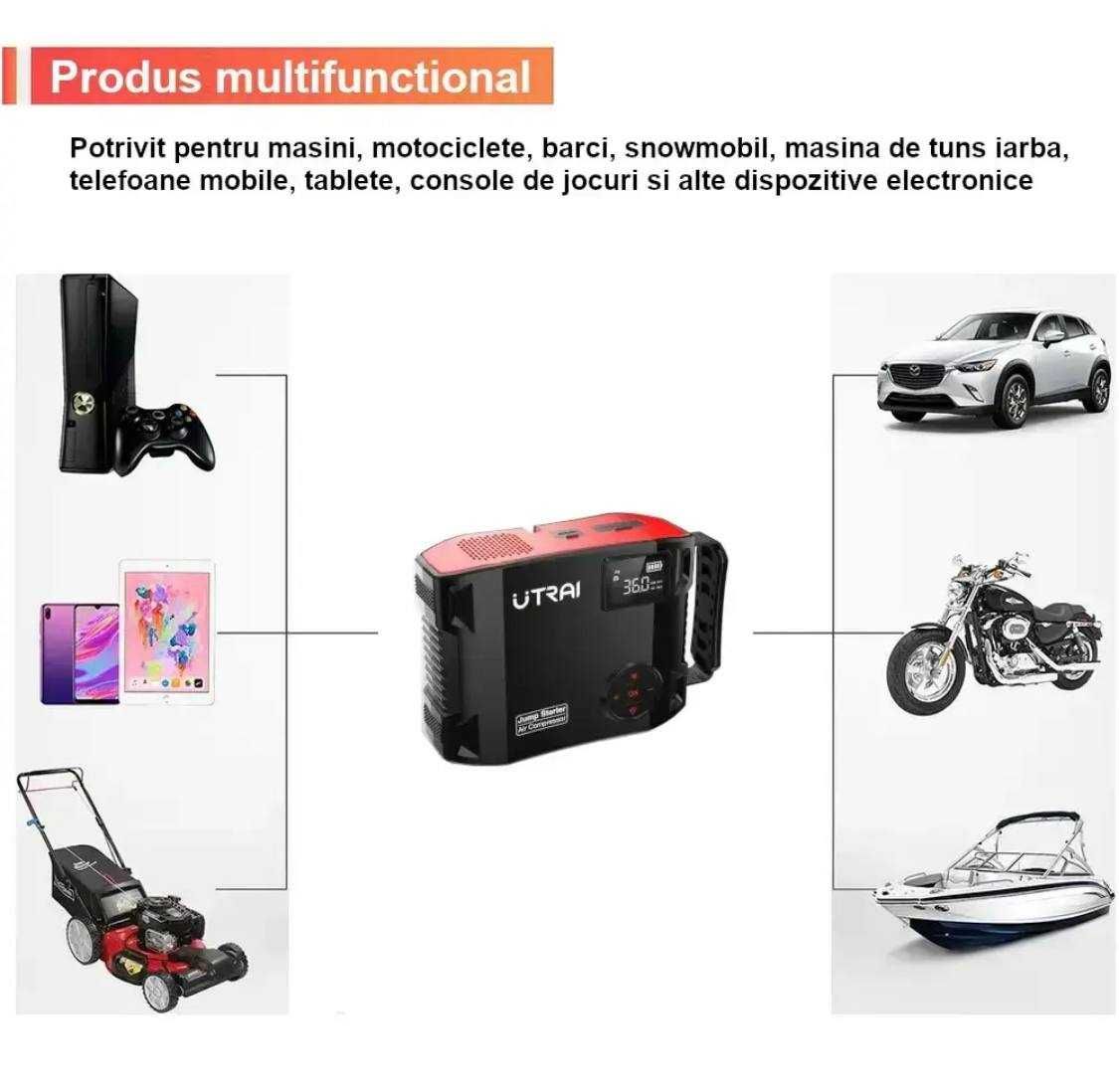 Бустер Компресор Пусковий Пристрій Utrai Js 5 2500A 27000mah Повербанк