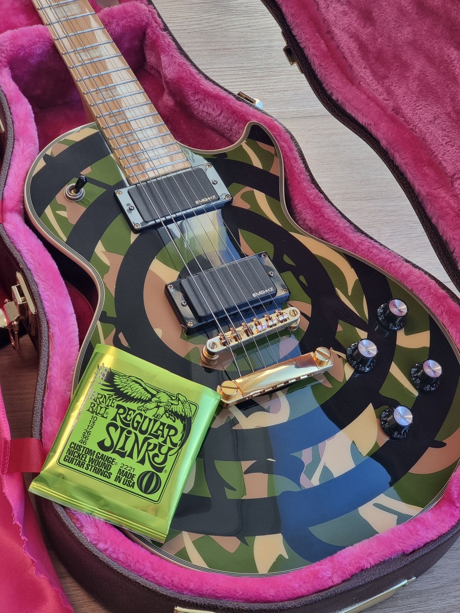 Epiphone Zakk Wylde Les Paul Custom Camo EMG BLS 2009 Korea gitara