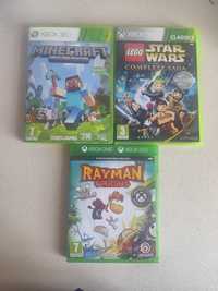 Gry Xbox 360 Minecraft, LEGO Star Wars Complete Saga, Rayman