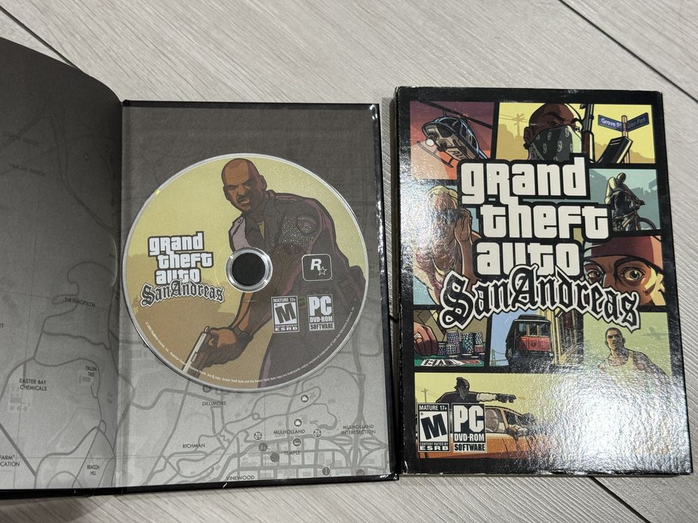 Лицензия Grand Theft Auto San Andreas Диск GTA США First Edition