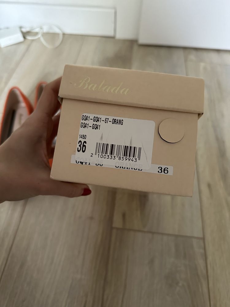 Balerinki Balada nowe 36 pomarańczowe