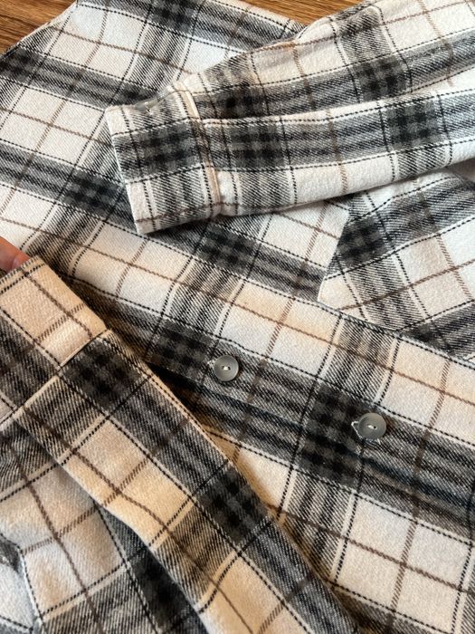 Тепла флісова сорочка XS оверсайз, картата сорочка в клітинку