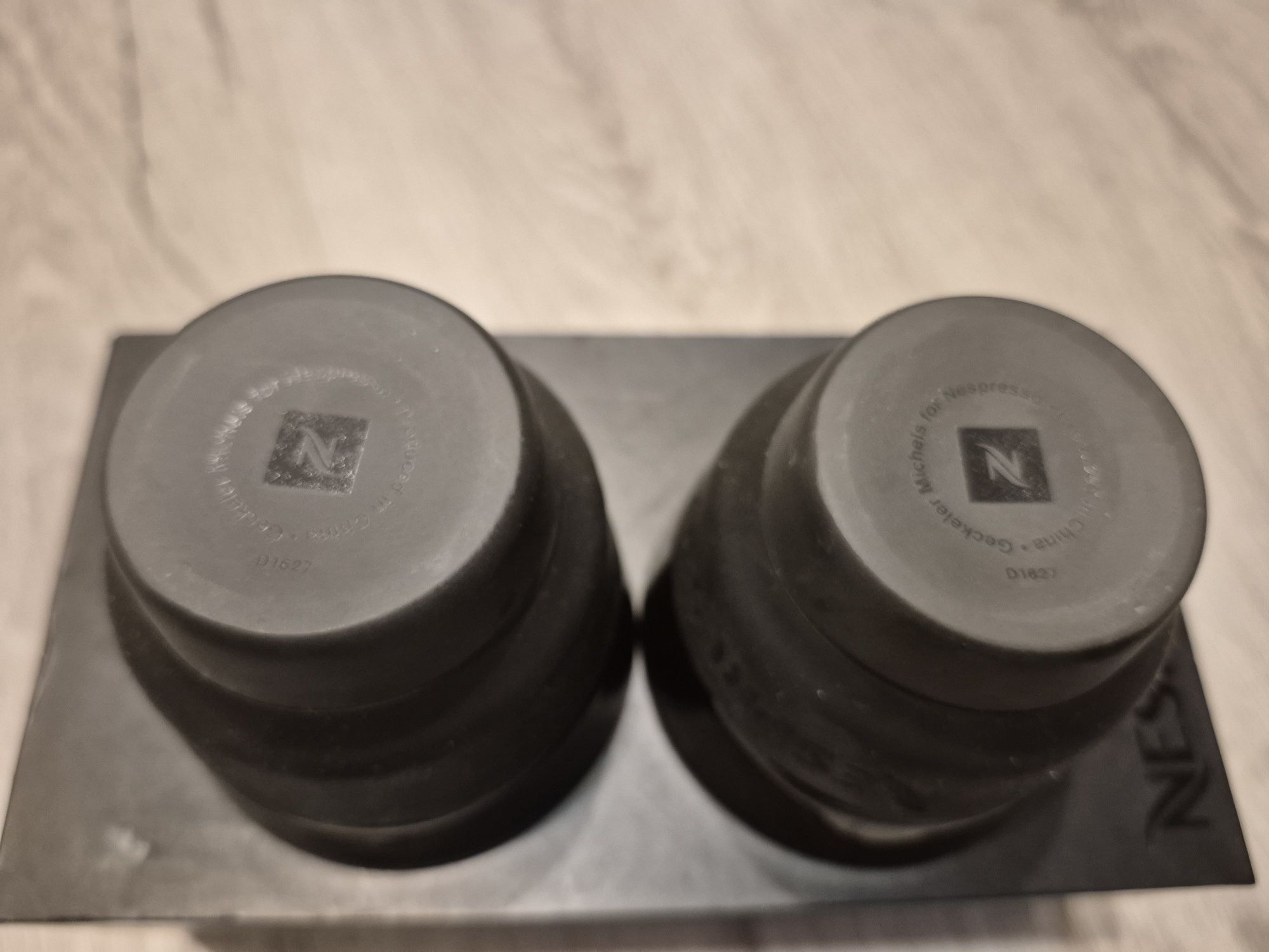 Nespresso 2 Black Touch Cappucino Cups Filiżanki 80ml Porcelana NRFB