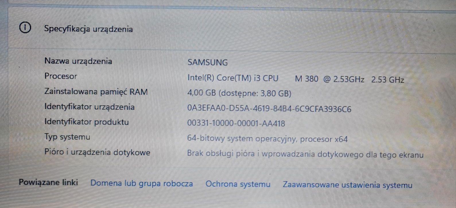 Laptop Samsung, Intel I3, 4GB ram ddr3, 320GB hdd, 15,6 cala
