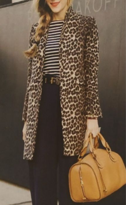 Пальто анималистичний принт Лео