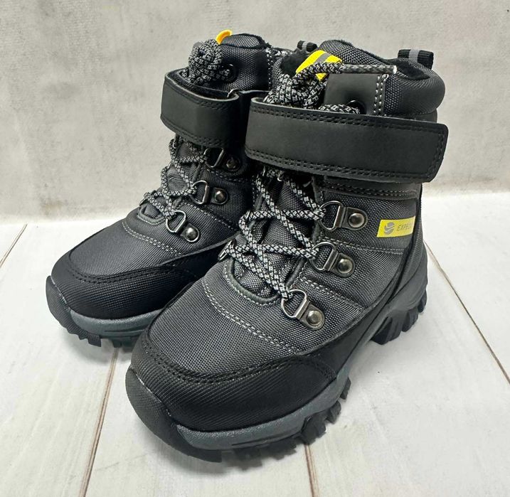 Зимові дитячі чоботи водовідштовхуючі  для хлопчика сірі 27-31