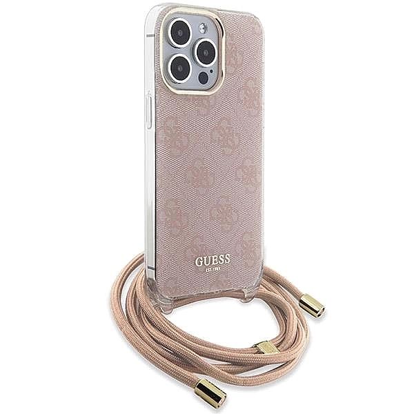 Etui Guess Crossbody Cord 4G Print na iPhone 15 Pro Max - różowe