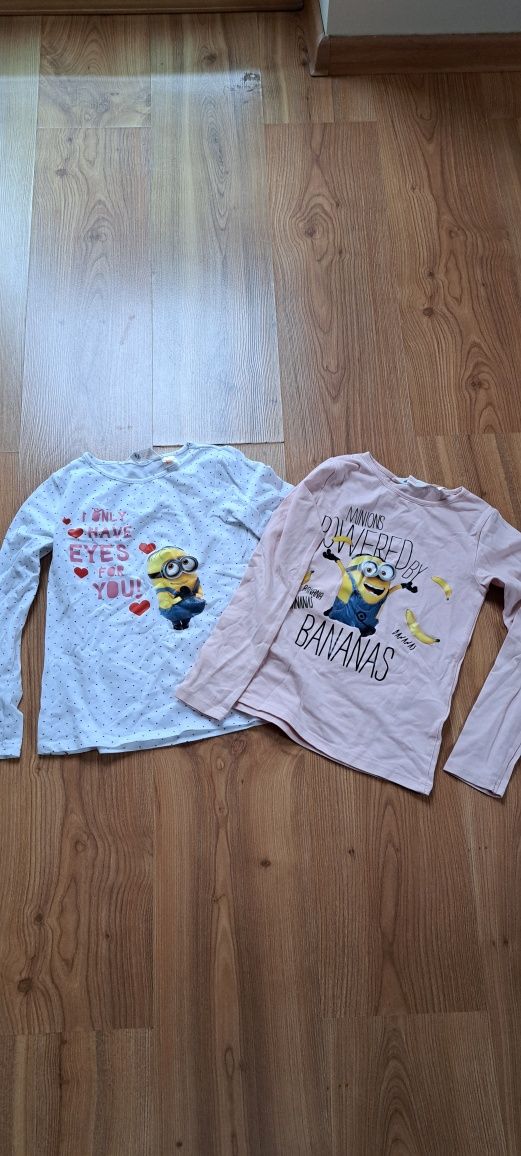 Bluzki zestaw minionki hm 122/128 nowe