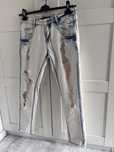 ZARA jasne jeansy z dziurami, przetarciami r. S